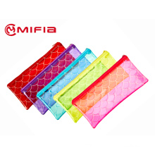 PVC Translucent Colored Pencil Bag with Glitter